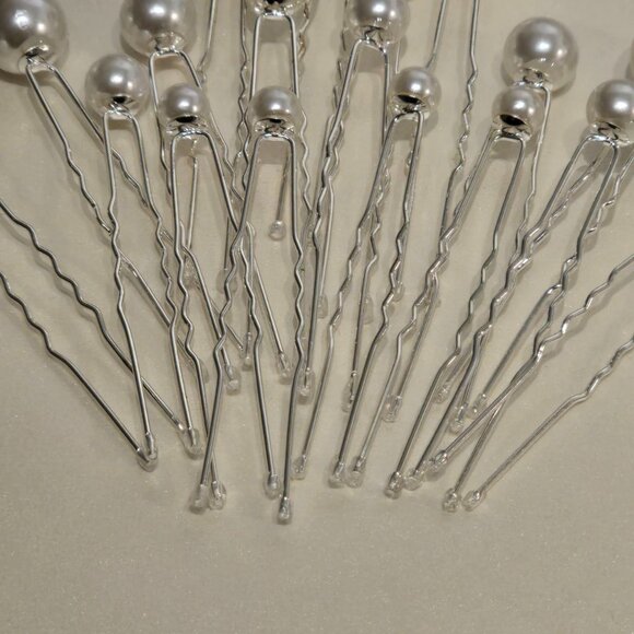 New Premier handmade bridal hair pin silver tone 18 pcs with SOFT ENDS - Picture 3 of 3